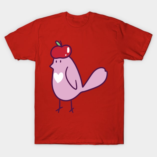 Pink Apple Bird T-Shirt by saradaboru